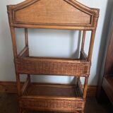 Rattan and cane shelf