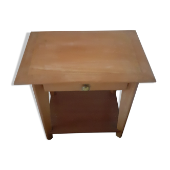 Light wooden table with 2 drawers, from the 1960s