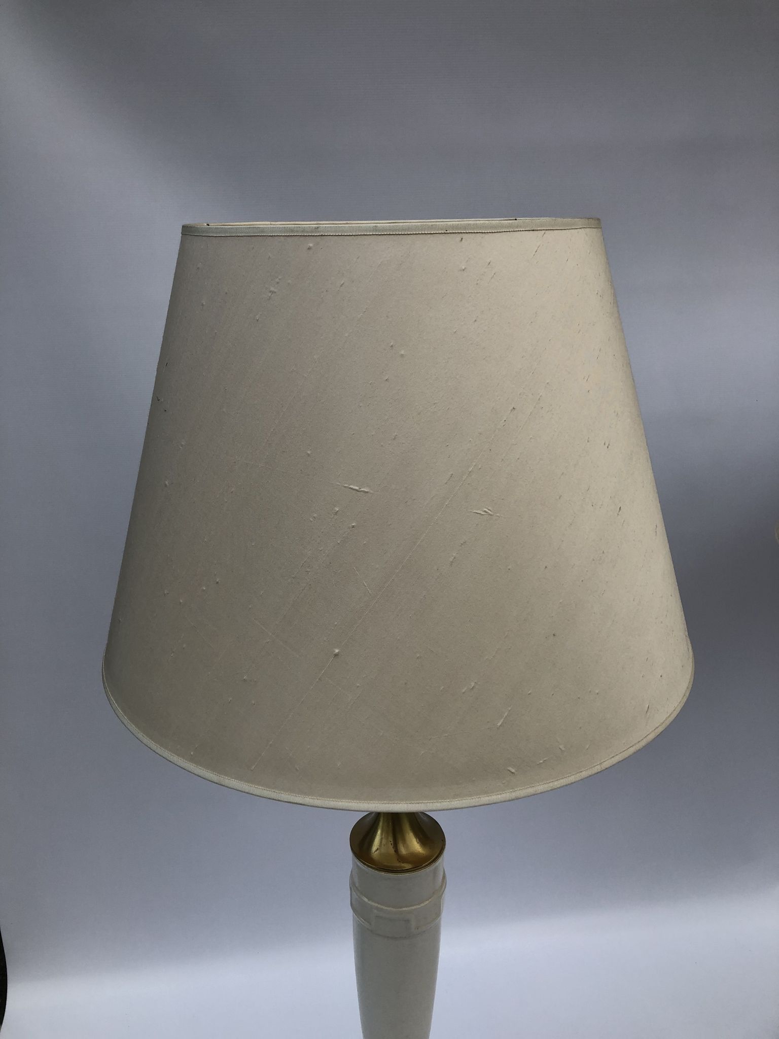 1960s laurel greek key ceramic brass table lamps hollywood regency neoclassical