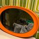 Miroir ovale orange