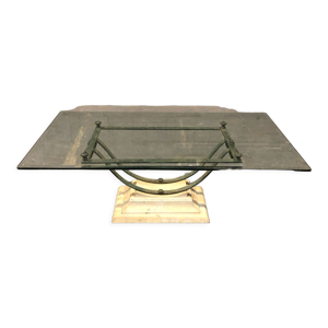 Table basse fer et verre - antique