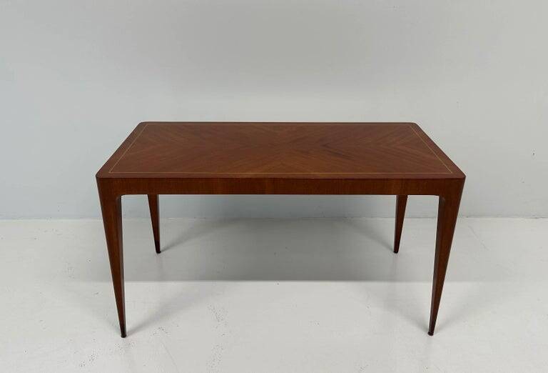 Italian Art Deco Coffee Table in Teak and Maple by Paolo Buffa, 1950s