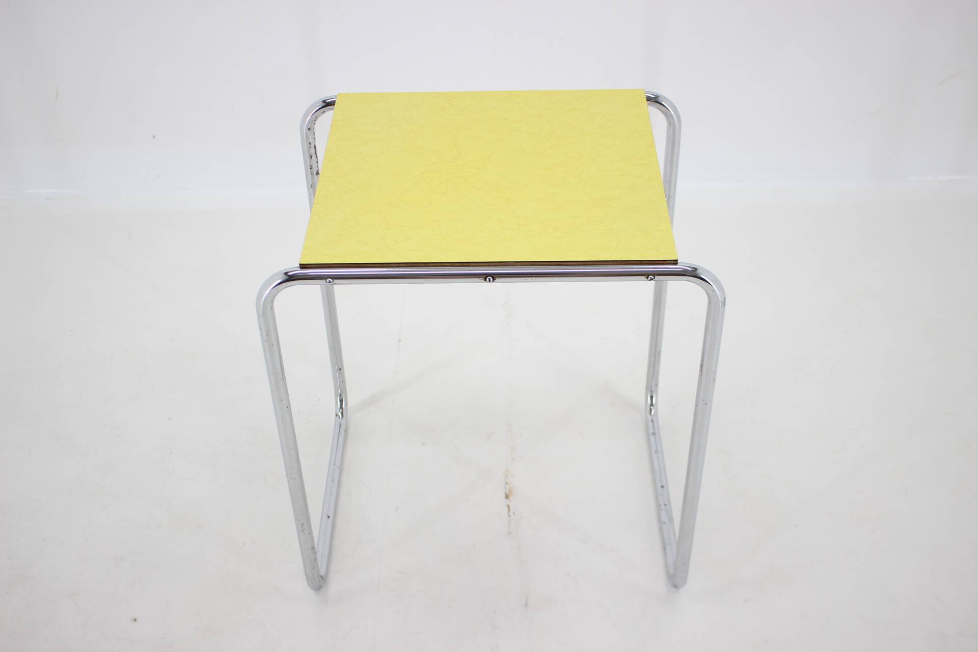 1960s tubular chrome plated side table, czechoslovakia