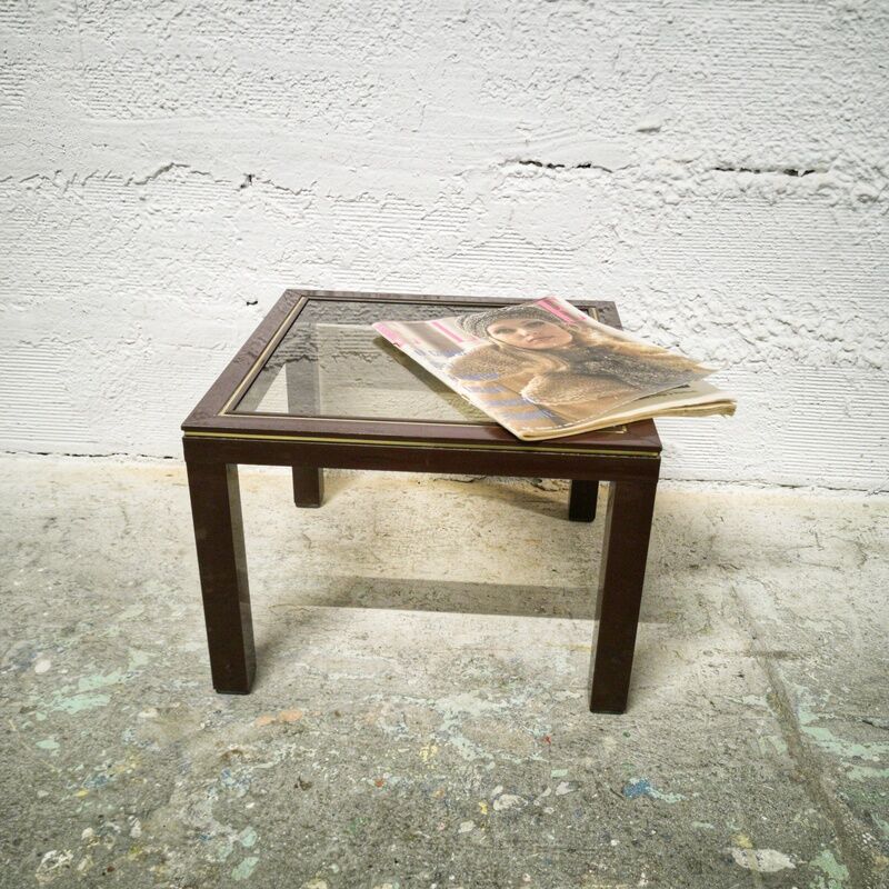 Vintage smoked glass sofa end