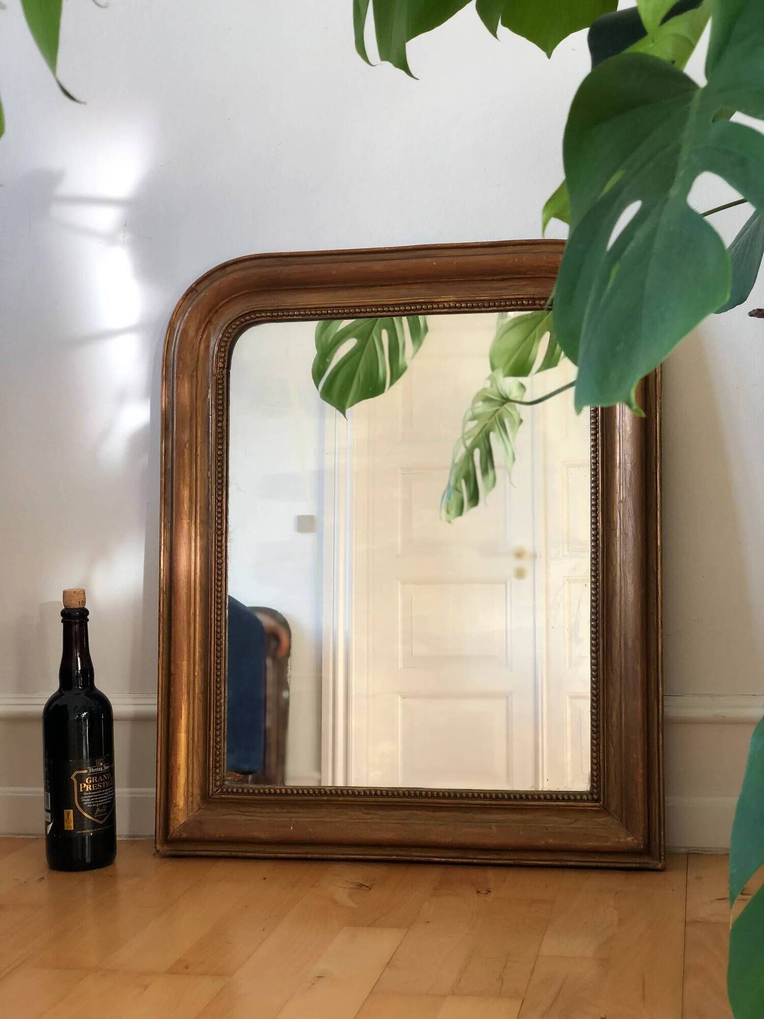 Large antique French Louis Philippe giltwood mirror – late 19th century