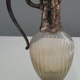 Aiguière verre et métal argenté