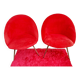 pair of vintage armchairs (red fur)