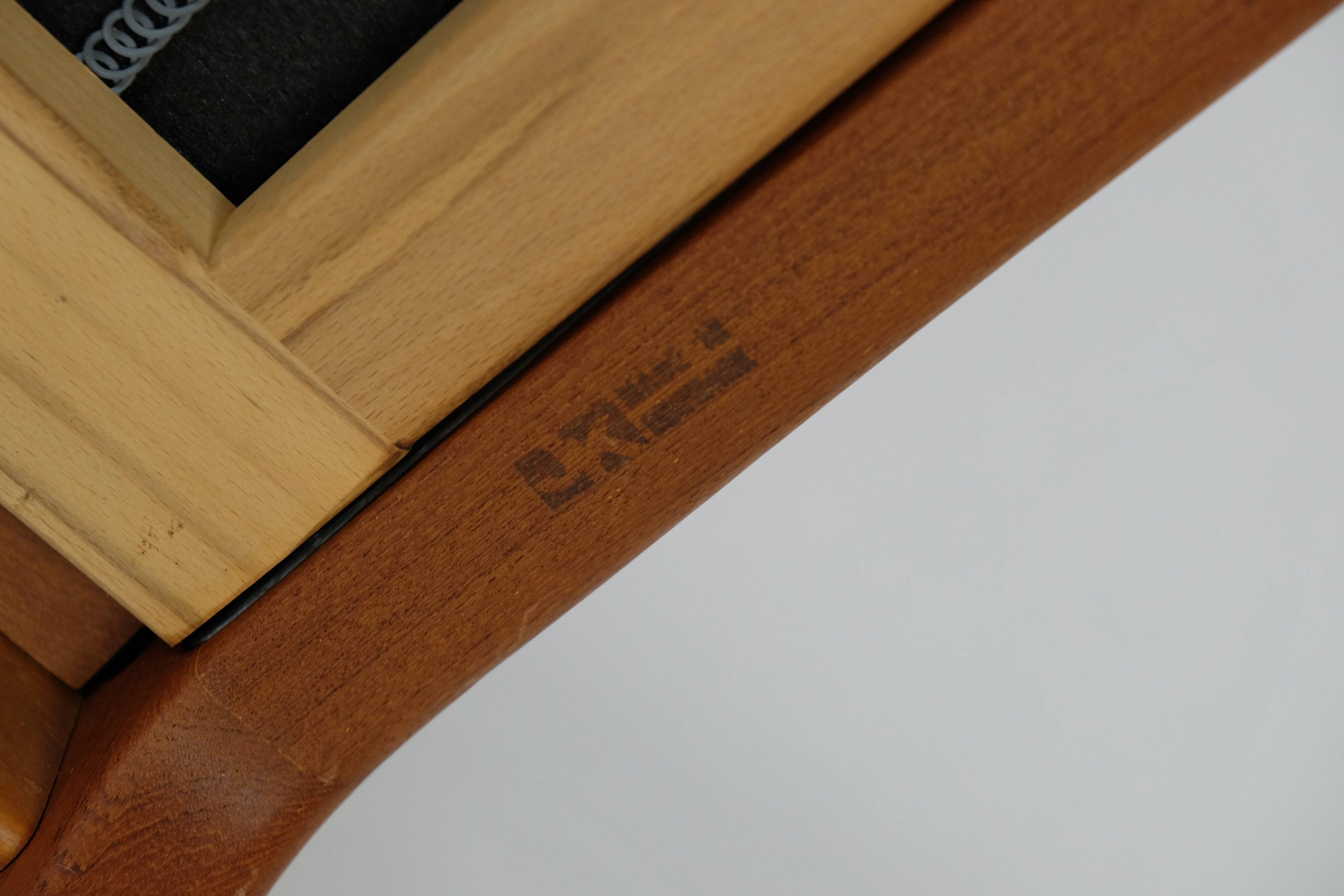 Dänischer Teak Hochlehner Sessel J. Kristensen + Ottomane 70er