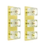 Pair of Large Crystal Glass & Brass Wall Lights/Sconces from Peill & Putzler, Germany, 1970s