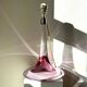 Large Danish Fanfare Lamp in Pink Glass by Holmegaard for Royal Copenhagen, 1980s