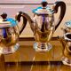Art Deco coffee set in silver metal