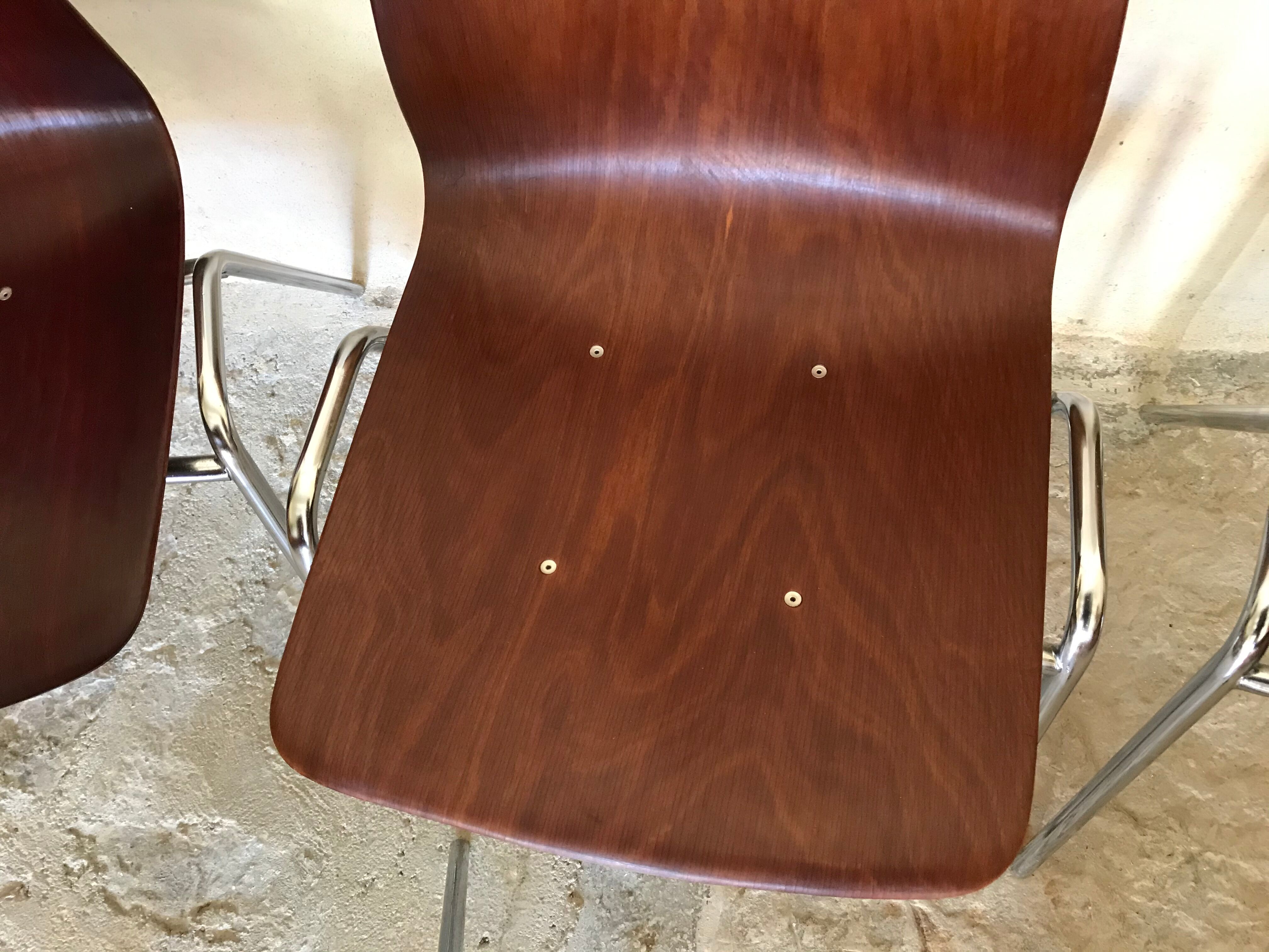 Set of 4 vintage chairs Pagholz West Germany