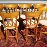 suite of 8 mulched chairs in cherry