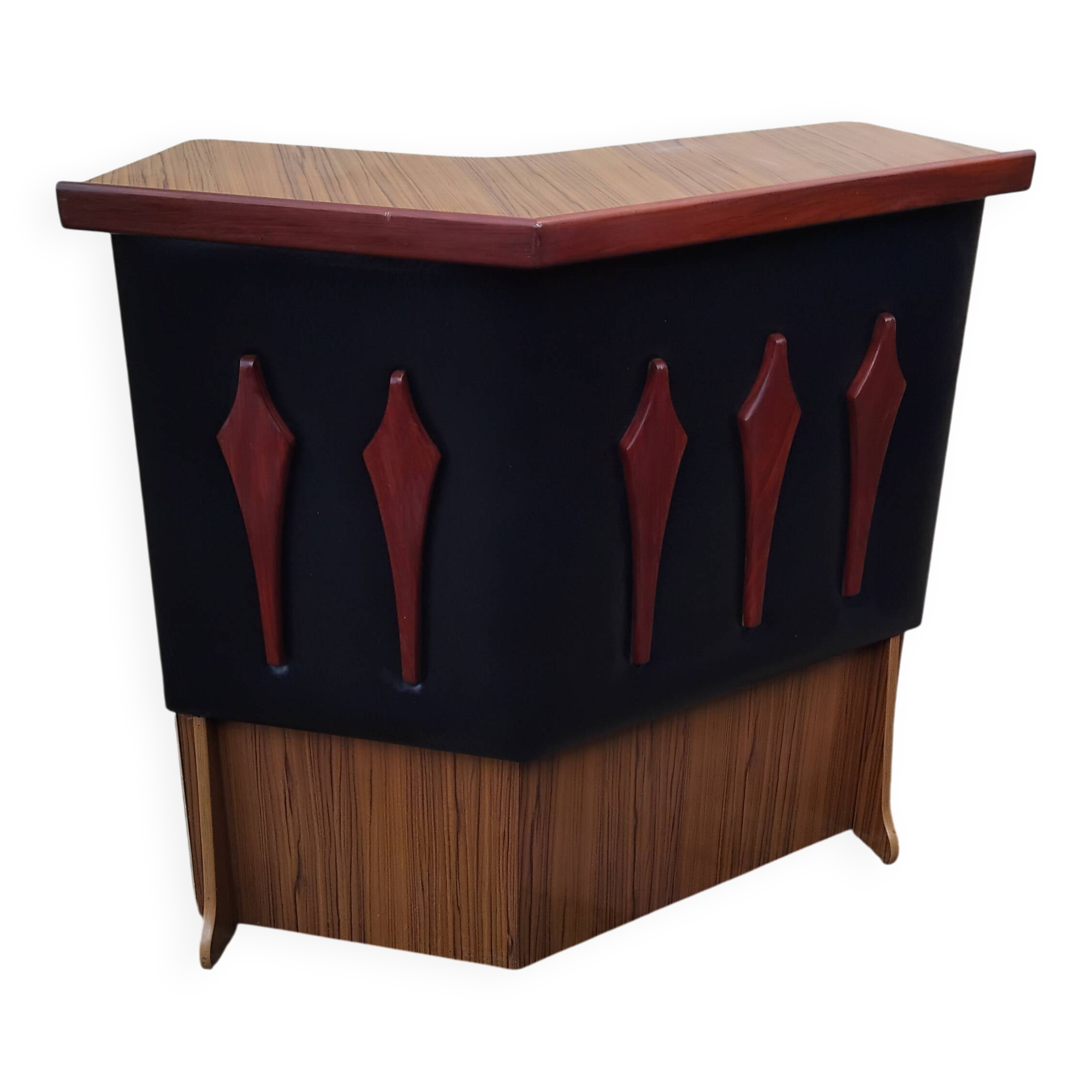 Vintage Scandinavian teak faux formica bar