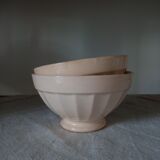 2 bowls Digoin Sarreguemines pink beige