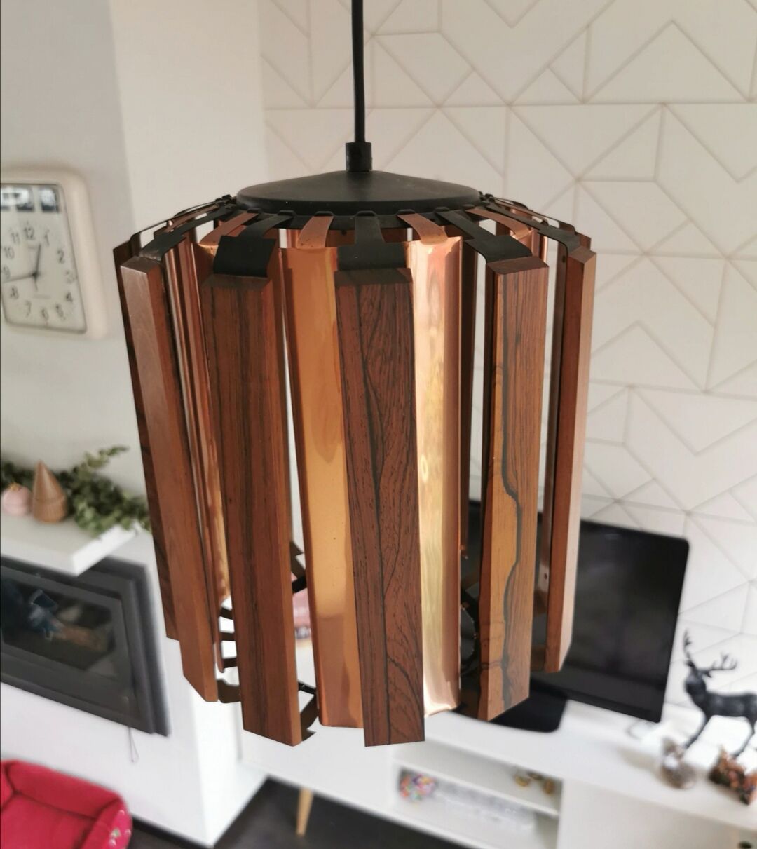 Mid century design pendant light werner schou, seventies