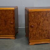 1939s pair of art deco bedside tables, Czechoslovakia