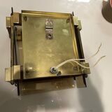 Smokey Glass Wooden Brass Sconces, Set of 2