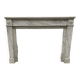 Louis XVI Style Fireplace in White Veined Carrara Marble, 19th Century