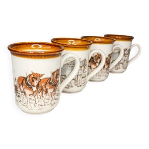 4 Mugs Staffordshire - anglaises