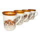 4 Mugs Staffordshire Tableware scènes Rurales Anglaises
