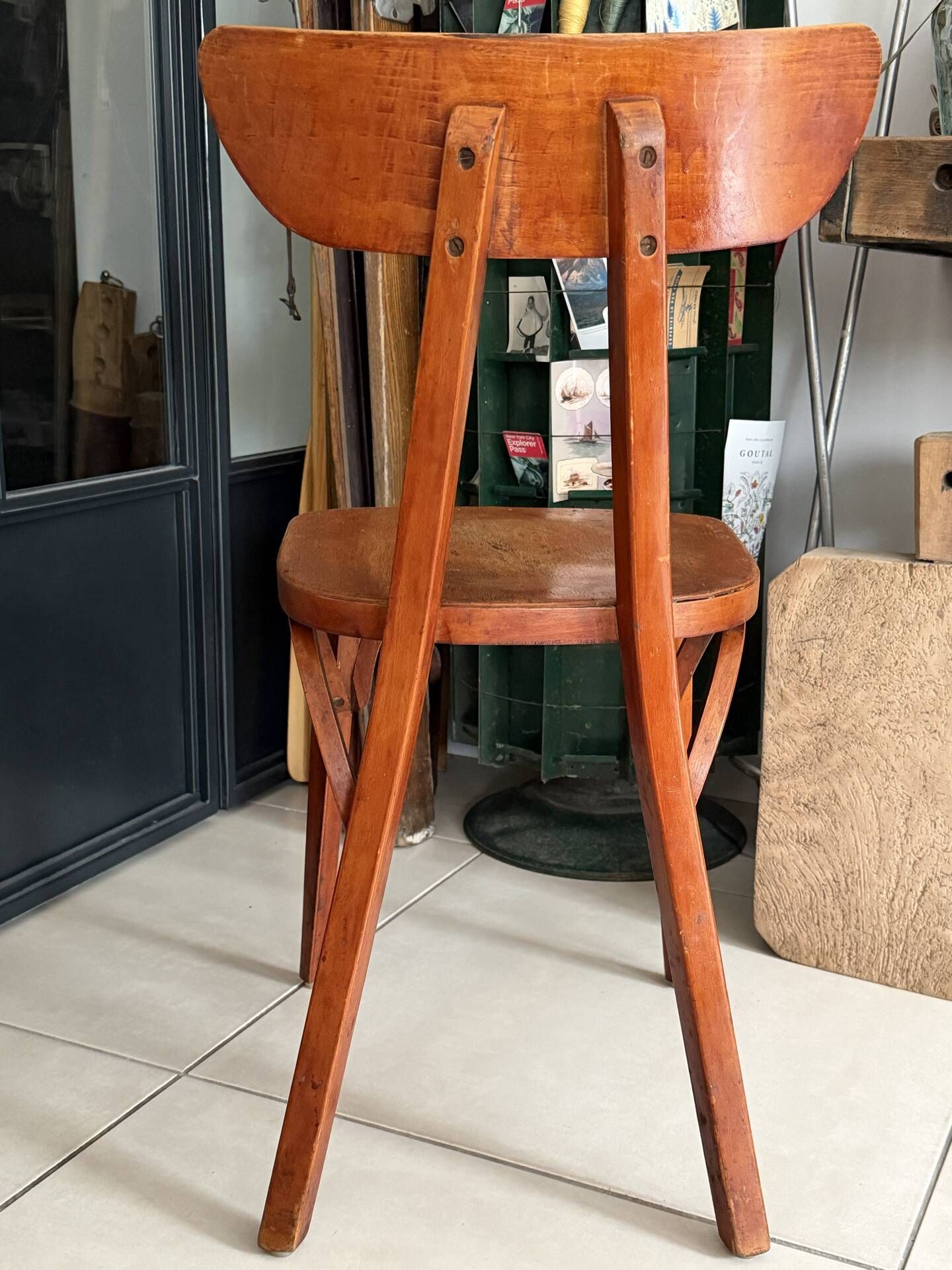 "Bistro chair 'Banana' Luterma in curved wood – 1950s"