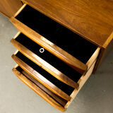 Midcentury Walnut Sideboard with sliding doors and drawers, 1950s