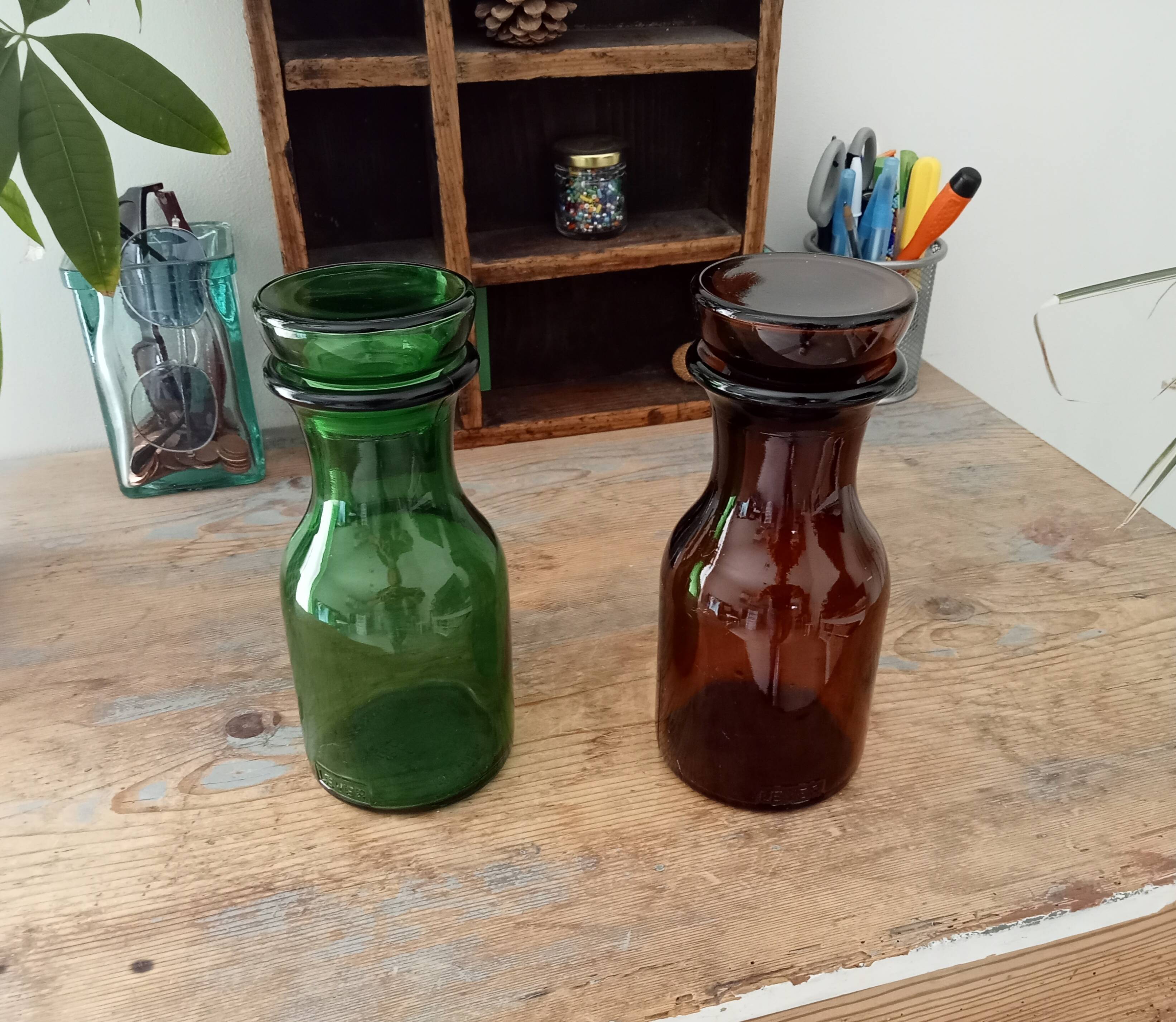 Set of 2 vintage jars Level 70s/80s