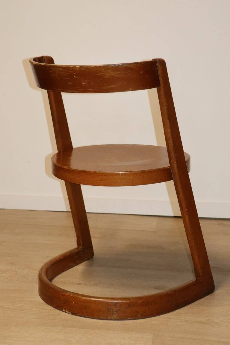 Chaise Vintage Baumann Modèle "Halfa" en bois, 1970