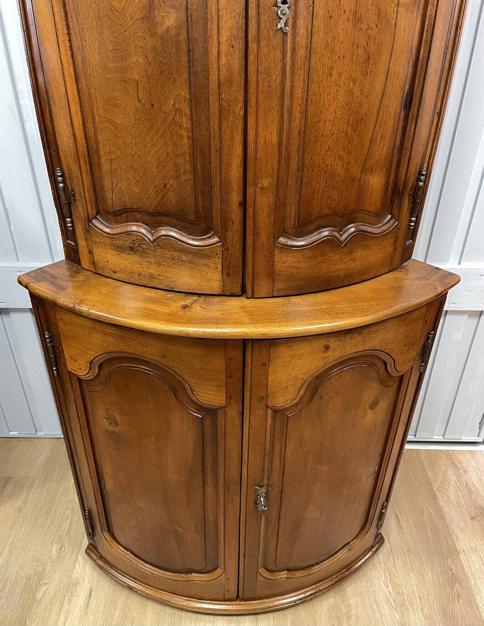 Double Body Corner Cabinet in Walnut from the end of the 19th century