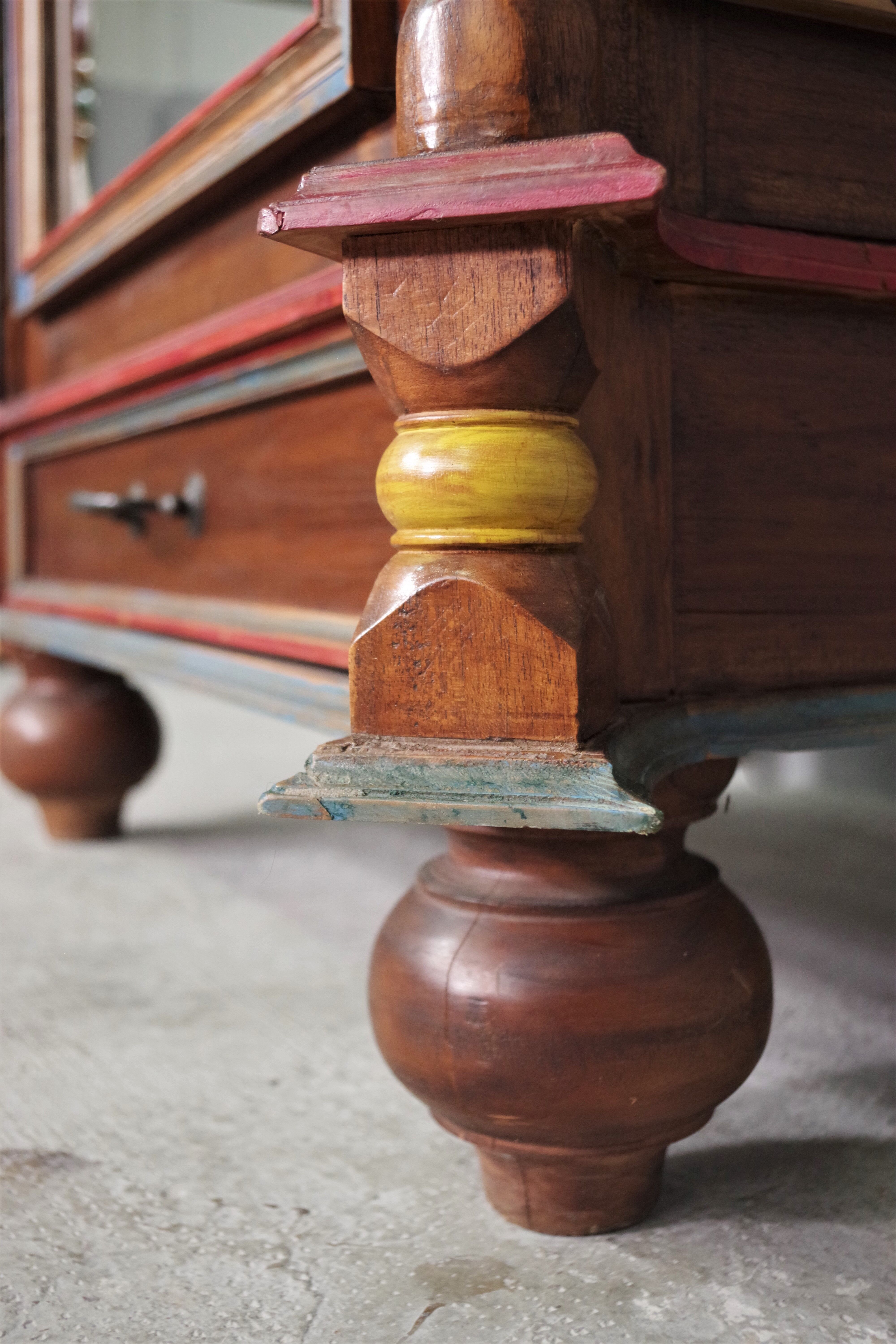 Carved wooden sideboard