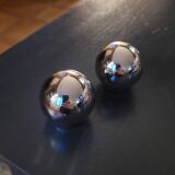 2 boutons boule laiton chromé 35mm