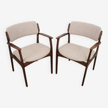 Walnut chairs, Danish design, 1960s, designer: Erik Buch