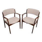 Walnut chairs, Danish design, 1960s, designer: Erik Buch