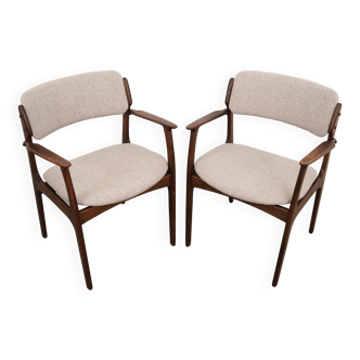 Walnut chairs, Danish design, 1960s, designer: Erik Buch
