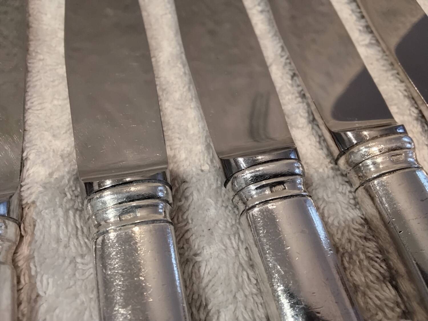 12 silver-plated table knives by silversmith Ravinet Denfert Brantome