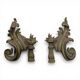Pair of rocaille bronze andirons in Louis XV style