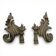 Paire de chenets rocaille en bronze de style Louis XV