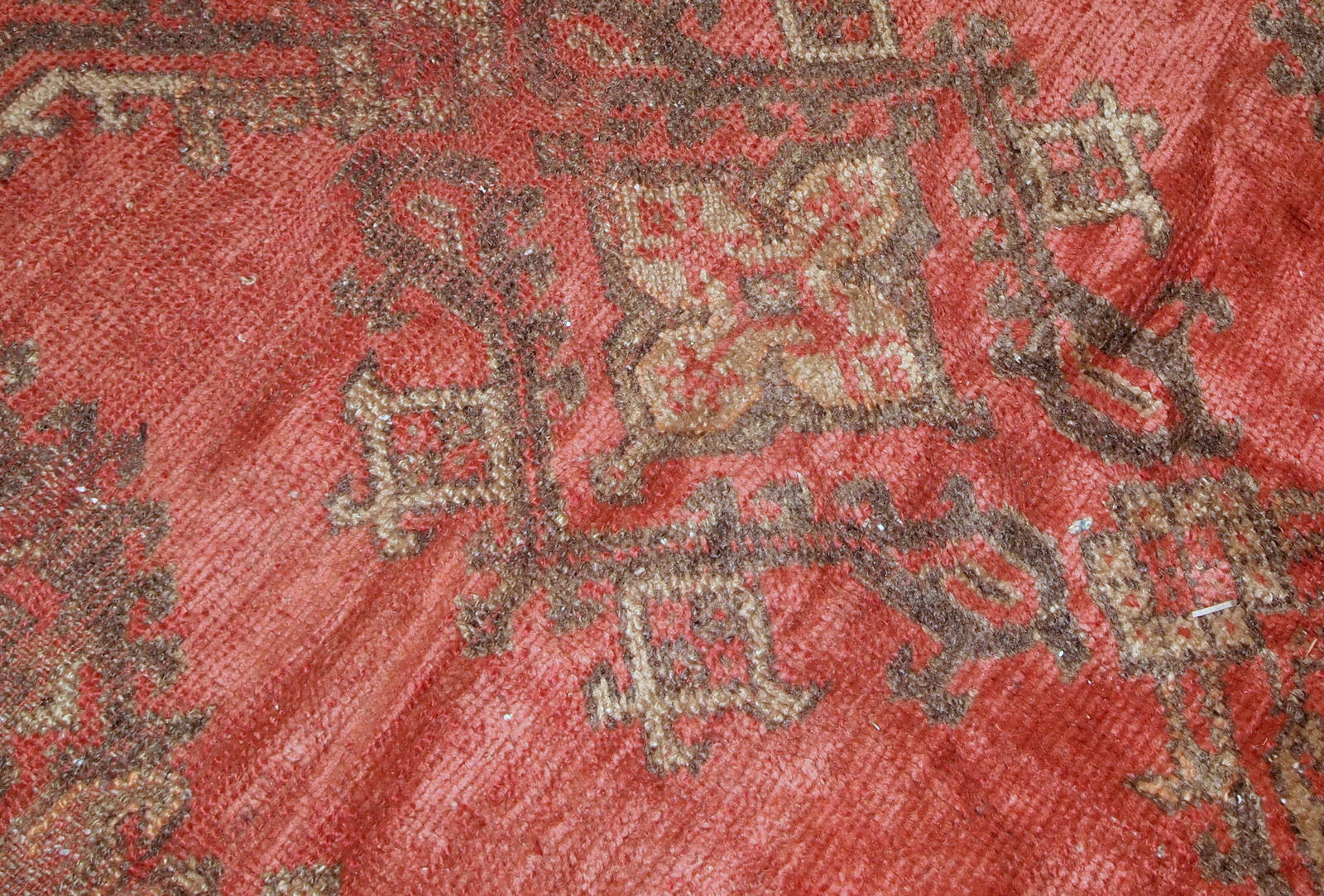 Handmade antique Turkish Oushak rug 9' x 11' (274cm x 335cm) 1900s - 1B764