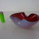 Red and Lilac Sommerso Murano Glass Bowl or Ashtray, Italy, 1960s