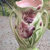 Large slip vase, glazed ceramic, Saint-Clément, France,