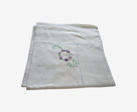 Nappe en lin brodée main
