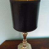 Lamp to lay, black leather lampshade - Art Deco