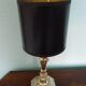 Lamp to lay, black leather lampshade - Art Deco
