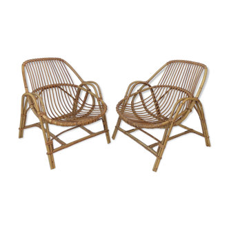 Pair of rattan drivers from the 50s