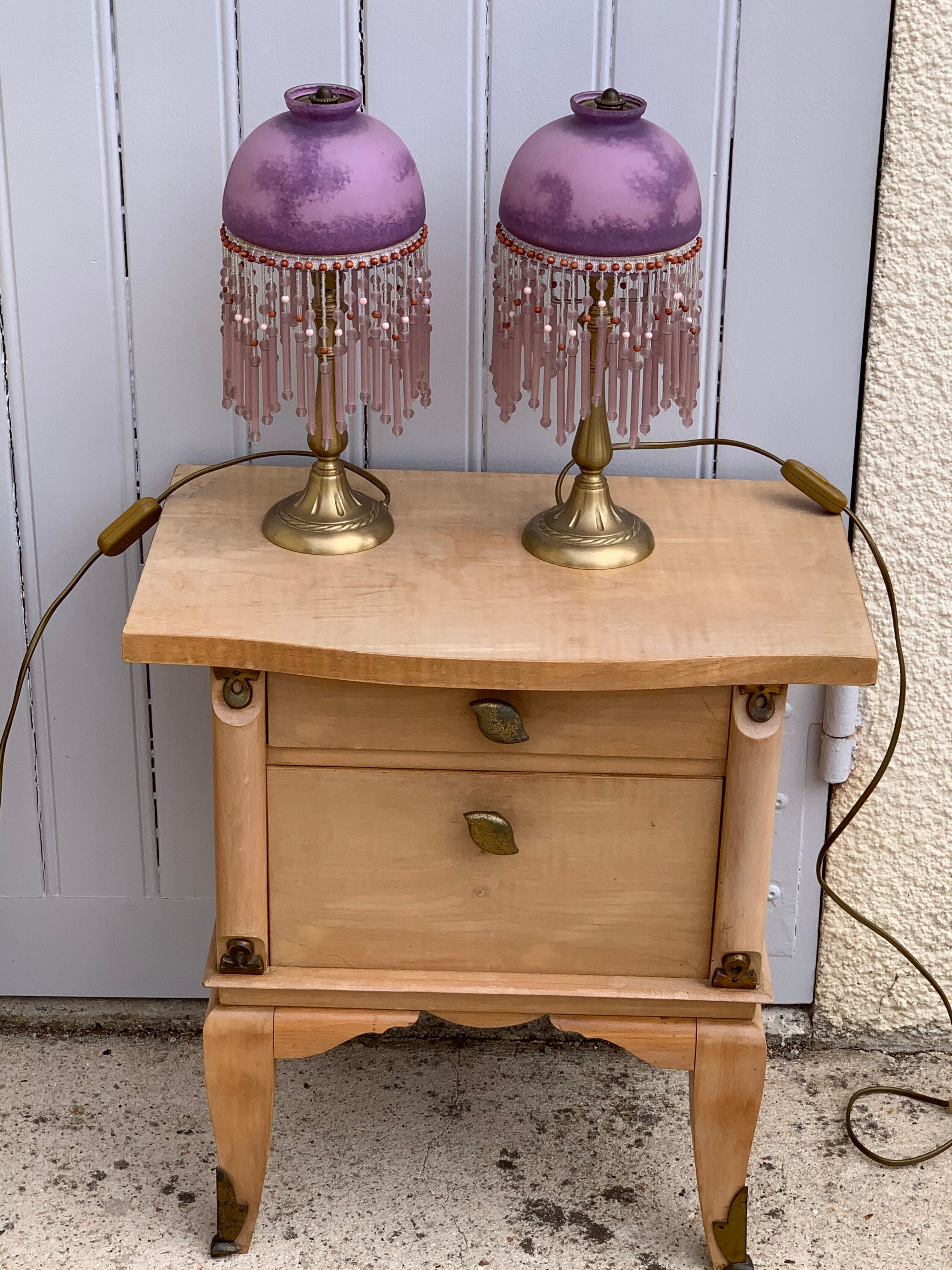 Pair of pampille bedside lamps