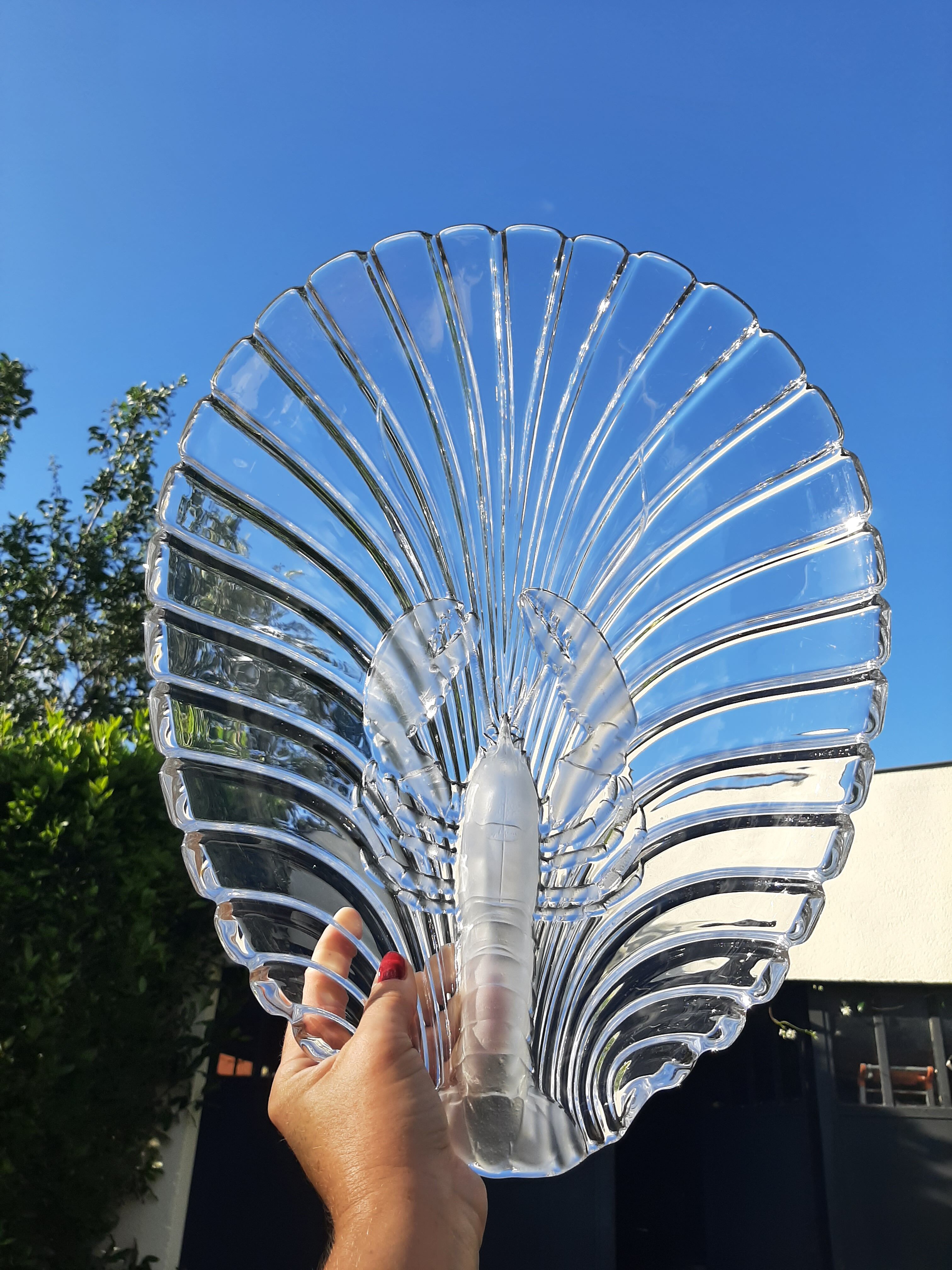 Vintage crystal dish with lobster decor