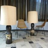 Set of 2 Ceramic Large Floor or Table Lamps by Georges Pelletier for Accolay, France 1960s