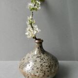 vase en grès émaillé et scarifié années 80