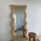 Zigzag rattan foot mirror H:182cm